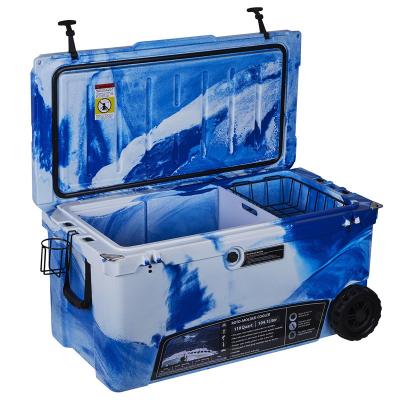 China KUER 110QT Waterproof Large Cooler Box With Wheels Rotomolded Ice Cooler for sale