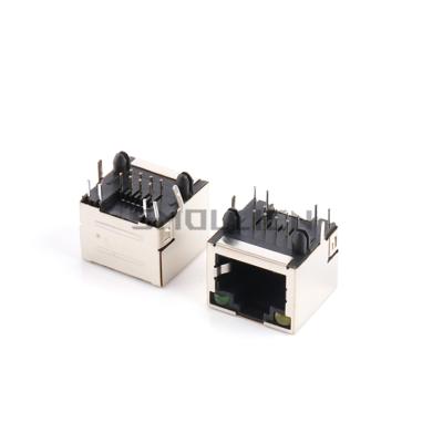 China Right Angle Socket Automotive 90 Degree Adapter Wifi PCB Shielded Network RJ45 Connector With LED No Shrapnel 8P8C for sale