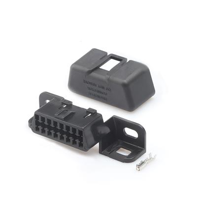 China MG610761-5 16 Pin Obd Adapter Diagnostic Sockets Automobile Black Male OBD2 Wire Female Connectors for sale