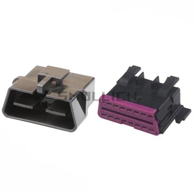 China 3A0972695A 16 Pin Automotive OBD Auto Diagnostic Socket Wiring Harness Connector For VW Audi for sale