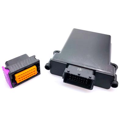 China 24 Pin Waterproof Automotive Enclosure Case PCB ECU Plastic Boxes With Join Fci Male Female Connectors for sale