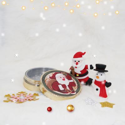 China 2021 High Quality Handmade Christmas Makeup Compact Powder Case Custom Pressed Powder Packaging 3D Printing Empty Powder Compact Case for sale