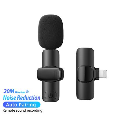 China BT Tiktok Live Noise Reduction Portable Mini Type C /iph Power Wireless Lavalier Hot Lapel Bank USB Remax Wireless Microphone for sale