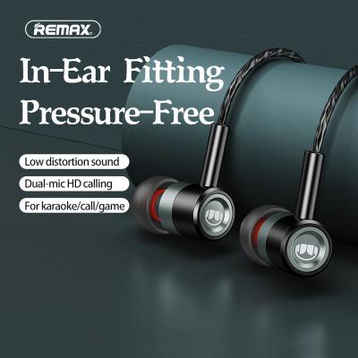 China high quality In-ear Remax earphone headphones handfree wired headset remax earphone for sale