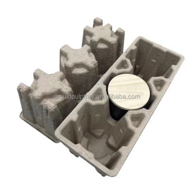 China Inner Packaging Recycle Paper Pulp Tray Jar Candle Tray Press Mold Paper Pulp Inner Packaging Customized Dry Packaging for sale