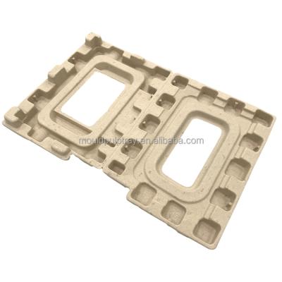 China Inner Packing Customized Biodegradable Molded Pulp Tray Folding Electronic Product Dry Press Tray for sale