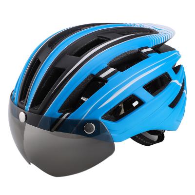 China Bicycle Cycling Head Protection E Bike Electric Scooter Road Bike Biker Cycling Helmet with Magnetic Goggle Rear Warning Light for sale