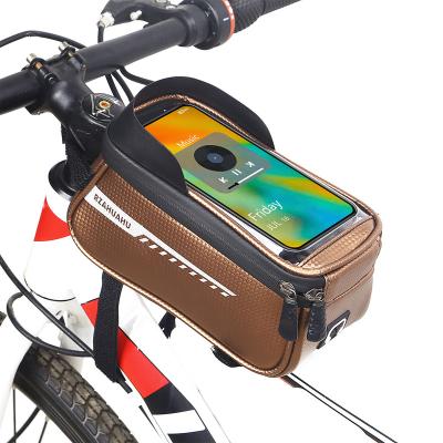 China Factory Wholesale Front Tube Frame Bicycle Cycling Touch Screen Bag Waterproof Touch Screen Bike Phone Holder Bag Package for sale