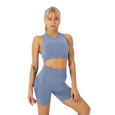 China Breathable Yoga Suit Set Hips Shockproof High Strength Tight Tight Abdomen Vest Fitness Quick Dry Pants for sale