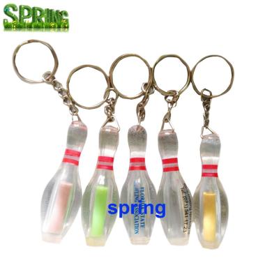 China Promotion Customize Logo Acrylic Rolling Pin Key Chain / Transparent Color Bowling Ball Key Chains for sale