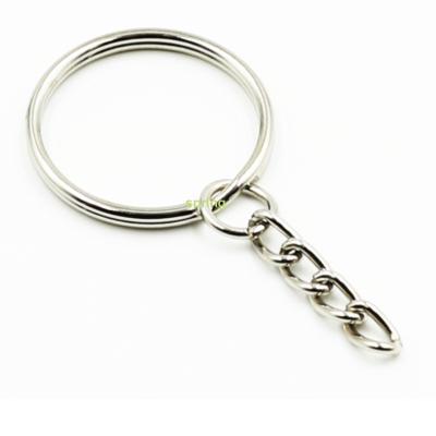 China Metal Split Keychain 25-35mm Round Iron Stainless Steel Key Ring Accessories with 4 Chains for sale