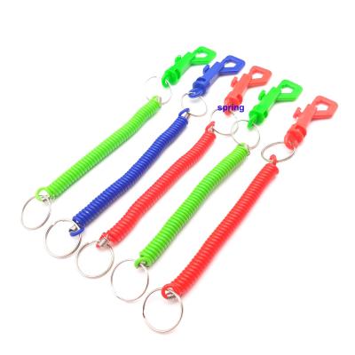 China Key Holder Bungee Phone Cords Coil - Ring Casino Card Clip Leash Lanyards Bungee Stretch Elastic P Swipe Badge and Key Chain for sale