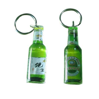 China Promotion Fashion Acrylic Bottle Key Chain / Customize Bottle Shape Key Chain for sale