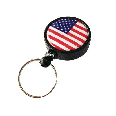 China ID Card Badge Holding Reel USA Design Plastic Retractable ID Badge Holder With PVC Strap Badge Reel Nurse Name Tag for sale