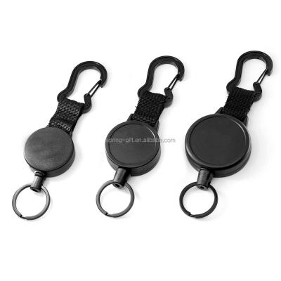 China Hot Selling Retractable Retractable Badge Reel Small Key Chain Camping Carabiner with Heavy Duty Plastic Retractable Badge Reel Holder for sale