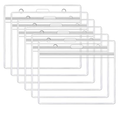 China High Quality ID Card Extra Thick Vertical Badge Holder,Horizontal Clear Semi Rigid PVC Card Holder With Waterproof Resealable Zipper Type for sale