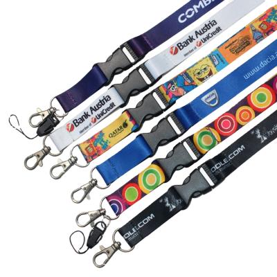 China Advertising Customize Custom Logo Polyester Lanyards Sublimation Printing Lanyards for sale