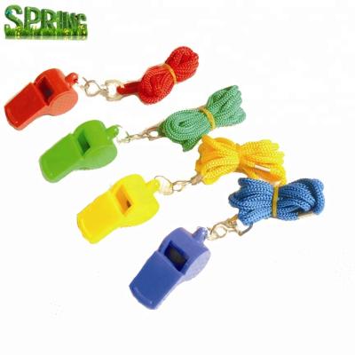 China China Manufacture Cheap Plastic Referee Whistle For Sport Event Referee With Cocking Rope for sale