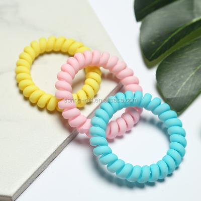 China Fashion Scrunchies Elastic Hair Ties Candy Colored Transparent Hand Tied Hair Extension Hair Weft Ties For Little Girls for sale