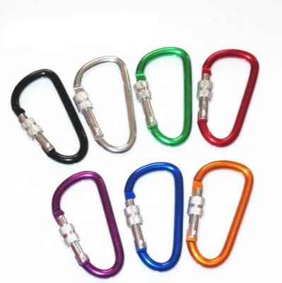 China Heavy Industry Aluminum Carabiner Snap Hook With Screw Lock Eye Hook for sale