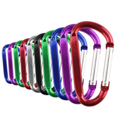 China Flat Sale In Amazon Amazon Aluminum Alloy 8 Big Carabiner Chain Clip Hook High Strength Custom D-Ring For Outdoor Camping Hiking for sale