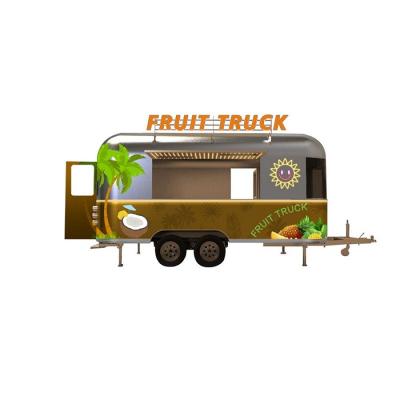 China Vegetable Processing Plant Factory Outlet Customized Multifunctional Galvanized Sheet Airstream Food Truck Trailer For Fried Chicken for sale