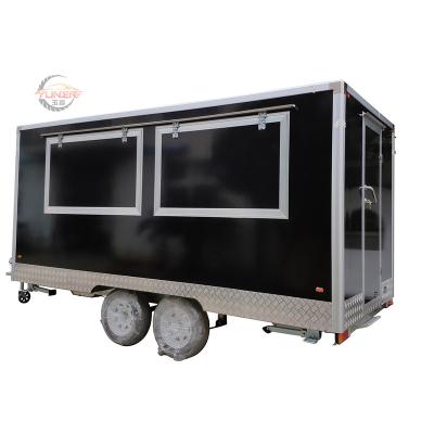 China 2021 Vegetable Processing Plant Customized FRP Multifunctional Square Movable Hamburger Trailer For Ice Cream for sale