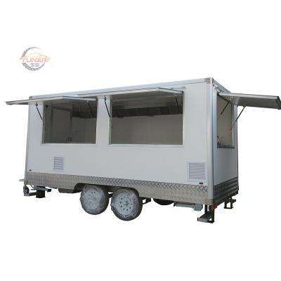 China 2021 Fully equipped vegetable processing factory low price FRP multifunctional square food truck for ice cream for sale