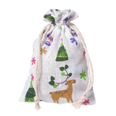 China Custom Hot Selling Eco-Friendly Custom Logo Printing Canvas Cotton Fabric Muslin Drawstring Bag for sale