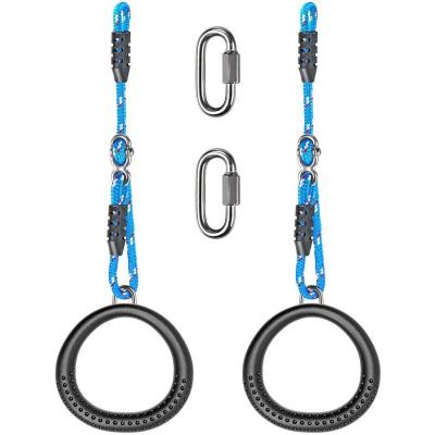 China Universal Gymnastic Rings Pull Up Rings With Adjustable Ropes Exercise Fitness Rings for sale