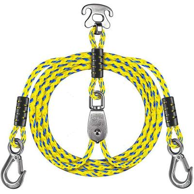 China Enjoy A Wonderful Surfing Experience Tow Harness For Boat Innovative Heavy Duty Tow Rope For Tubing With Permanent SUS304 Swivel 3 Anti-rust Stainless Hook Fit for sale