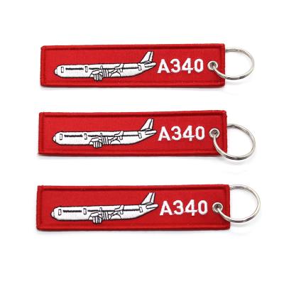 China Aviation Gifts / Stuff Gifts / New Design Custom Christmas / Friendship A340 Embroidered Key Chain With Grand Prize for sale