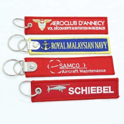 China Advertising embroidery metal key chain personalized custom embroidered keychains no minimum order for sale