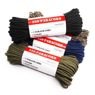 China Colorful Craft Rope Camping Hiking Bulk Cheap Colorful 4mm Paracord 550 Rope for sale