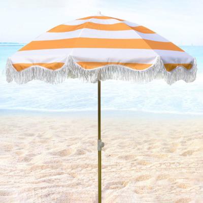 China Sun Protect Custom Bengku Tent Fringe Bed Grass Parasol Bar Set Beach Umbrella With Tassels Cotton for sale