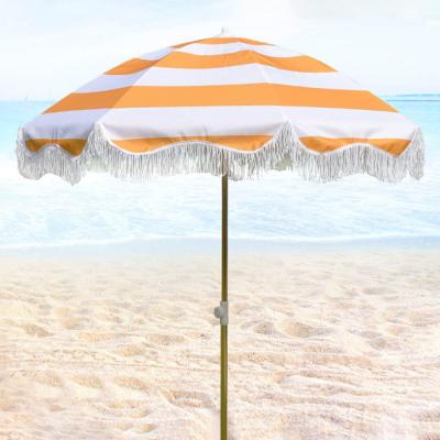 China Sun Protect Bengku Tassel Chair Shelter Outdoor Umbrellas Wholesale Logo Tropical Custom Beach Umbrella With Tassels for sale