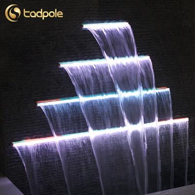 China Outdoor Garden Decoration Swimming Pool Backyard Swimming Pool Underwater Waterfall Led Light for sale