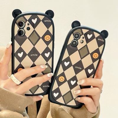 China Central Statistical 3D Fashion Ears Cartoon TPU Shockproof Phone Case Cover For iPhone 8 7 XR XS 11 12 13 pro Max Cover Hombus Heart for sale