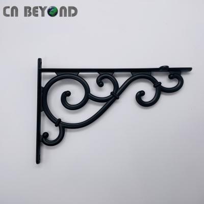 China Rust Resistant L Shaped Drapery Rack Black Hidden Floating Shelf Hollow Bracket for sale