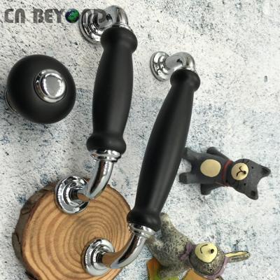 China Durable European Black Ceramic Decoration Zinc Cabinet Pull Handle for sale