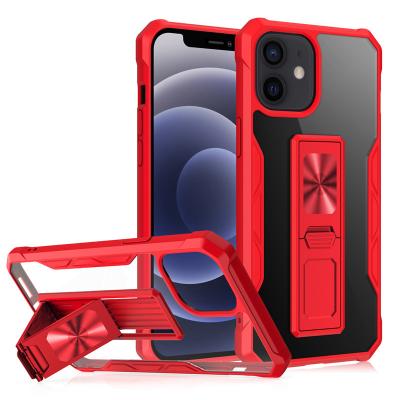 China Newest Shockproof Acrylic Mobile Phone Case For mini pro Max Invisible Telescopic IP 11 pro Max Phone Cover Stand Iphone 12 for sale