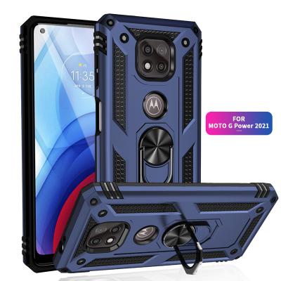 China Shockproof Armor Back Cover for Motorola G power 2021 g8 lite Ring Stand Phone Case Magnetic Shockproof Cell Phone Pocket Bag for sale