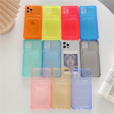 China Transparent Shockproof Card Phone Case For iPhone 11 12 13 XR XS max pro Max Soft Cover TPU Mobile Phone Accessories for sale