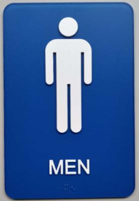 China Round Corner Braille Restroom Signs , 6