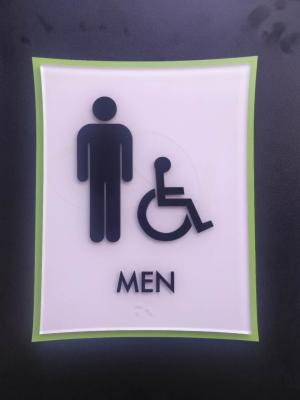 China PMS 2283C ADA Restroom Signs Dusted Crystal PSV 1/32