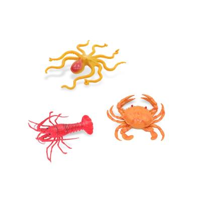 China Realistic Toy Small Plastic Simulation Lobster Crab Children's Toys Factory Price PVC Sea Animal Crab Kids Toys for sale