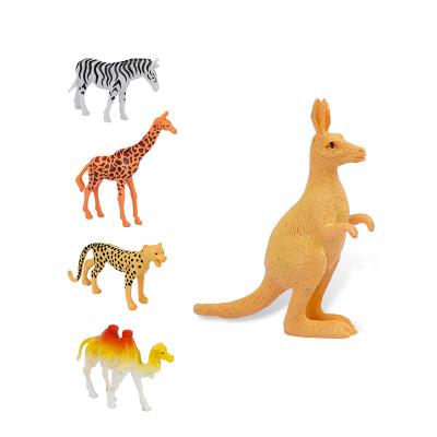 China Kids Toy New Simulation Zoo Animal Educational Animal 12 PCs Toy Pvc Kangaroo Orangutans Plastic Forest Animal Models Toy Set for sale