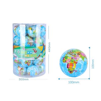 China 2022 Custom Hot Product Gift Mini Globe Ball PU Relaxing Squeeze Earth Educational Bouncy Ball For Kids Adults for sale