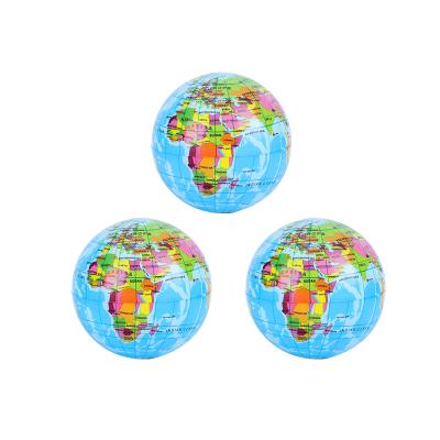 China Mini Kids Globe Design Anti Stress Gift Product Bouncy Ball Pu Playing Bulk Ball for sale