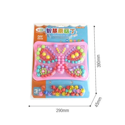 China 2022 New Construction Toy Children Early Education Board Toy Mushroom Nail Butterfly Puzzle for sale